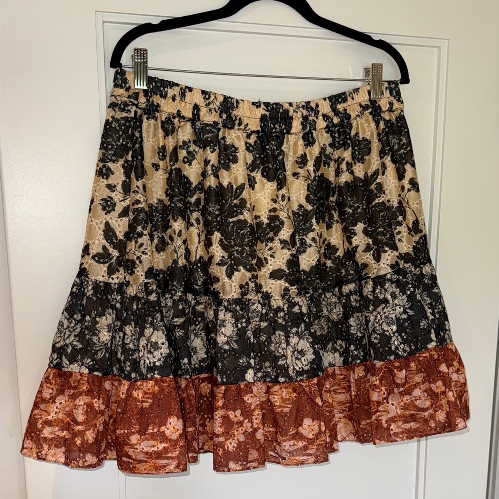 Sachin & Babi x Anthropologie Floral Tiered Skirt